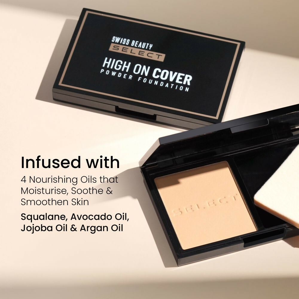 Swiss Beauty Select High On Cover Powder Foundation - 3 Fresh Beige 