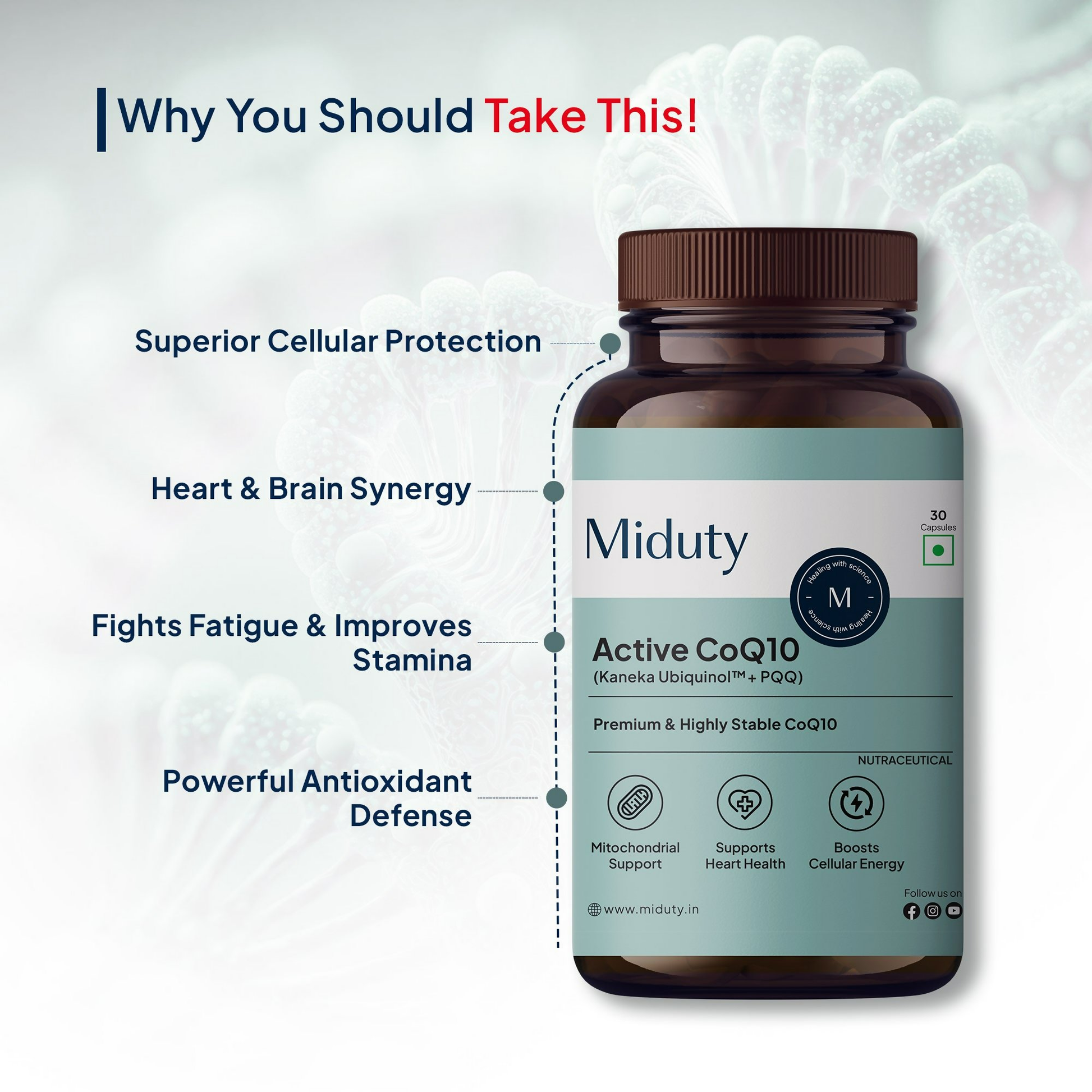 Miduty by Palak Notes Active CoQ10 + PQQ Capsules 