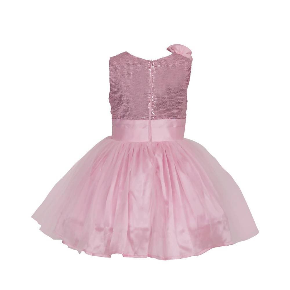 Asmaani Baby Girl's Pink Color Satin Knee Length Frock (AS-DRESS_22030) - Grab2buy