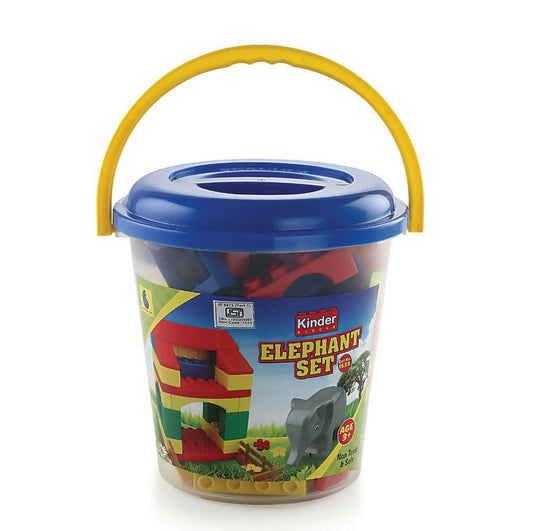 Peacock Learning & Educational Building Interlocking Blocks Set For Kids - Elephant Bucket - Grab2buy