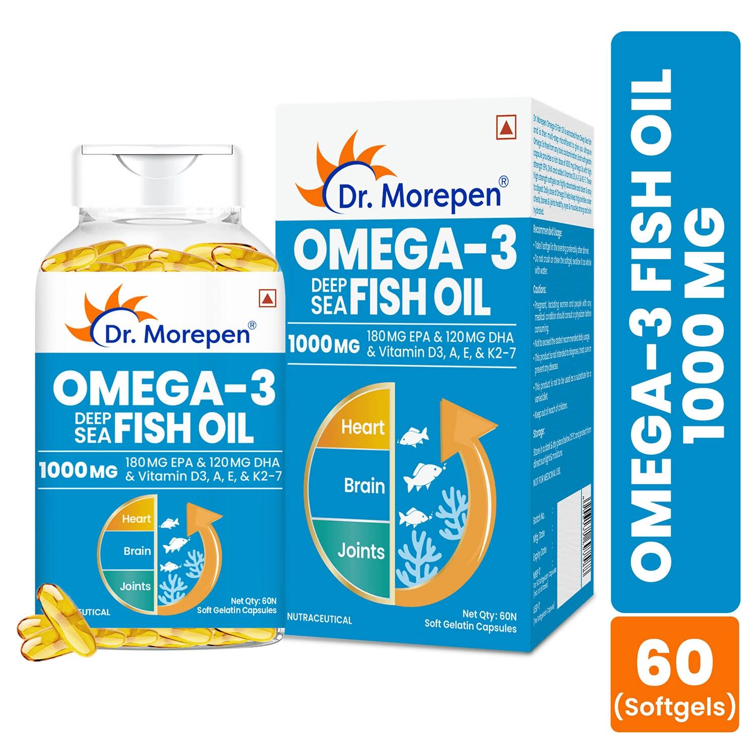 Dr. Morepen Omega 3 Deep Sea Fish Oil Softgels - Grab2buy