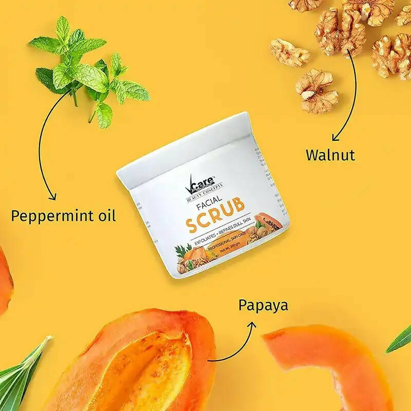 VCare Face Scrub Enriched With Natural Walnut Extracts  Grab2Buy VCare Grab2Buy