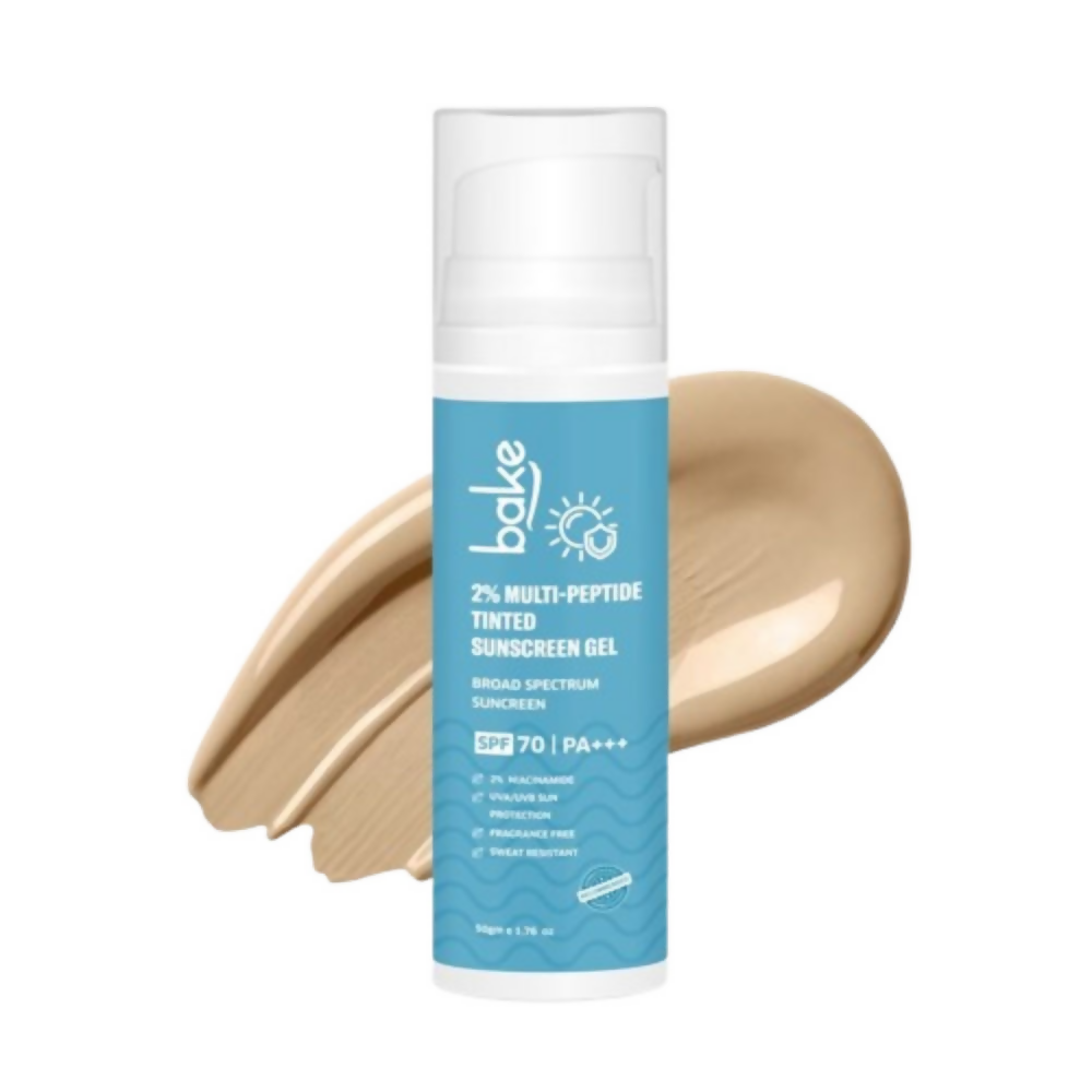 Bake 2% Multi Peptide Tinted Sunscreen Gel SPF 70 PA+++  Grab2Buy Bake Grab2Buy