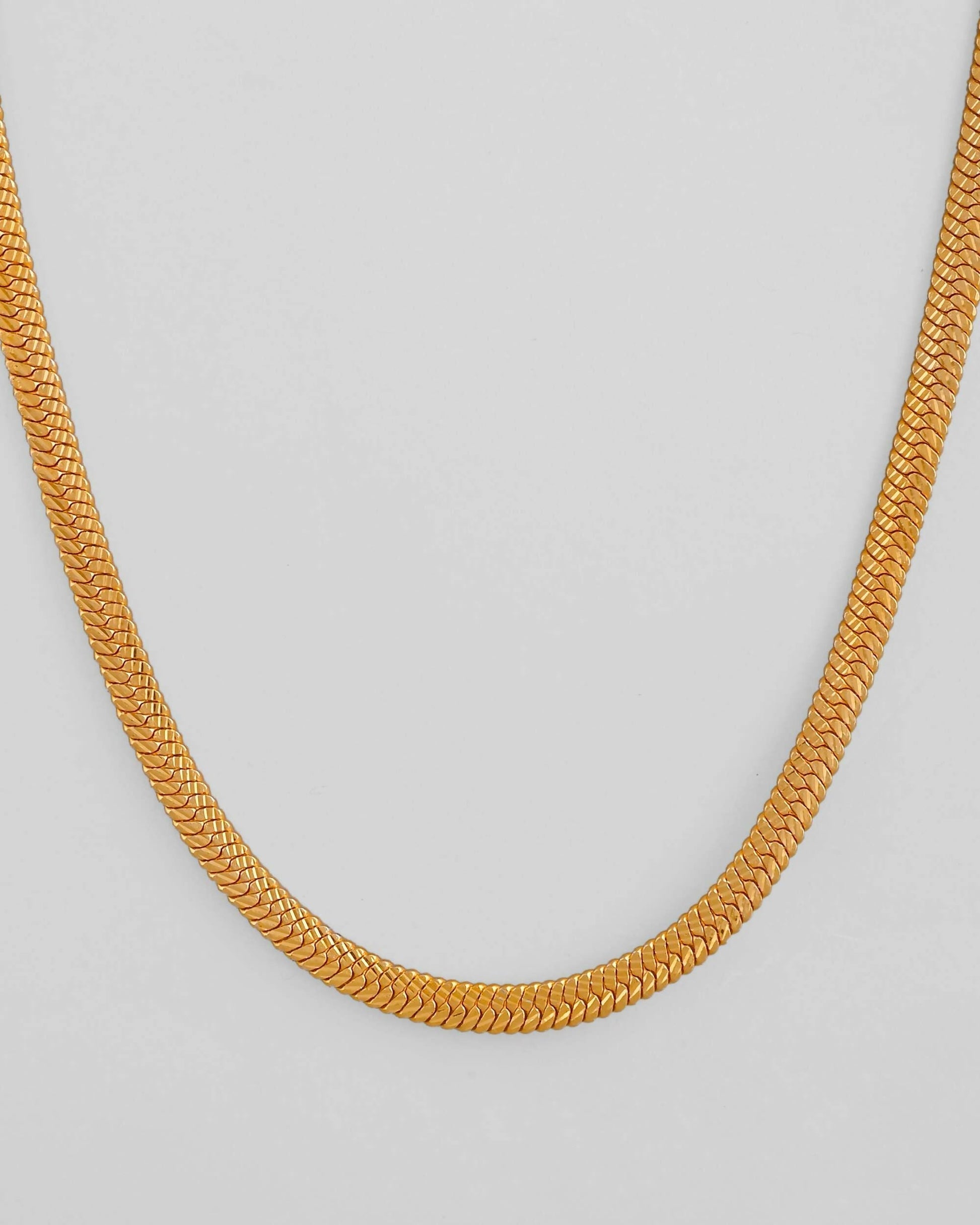 VOJ Men's Gold-Polished Thick Snake Chain 