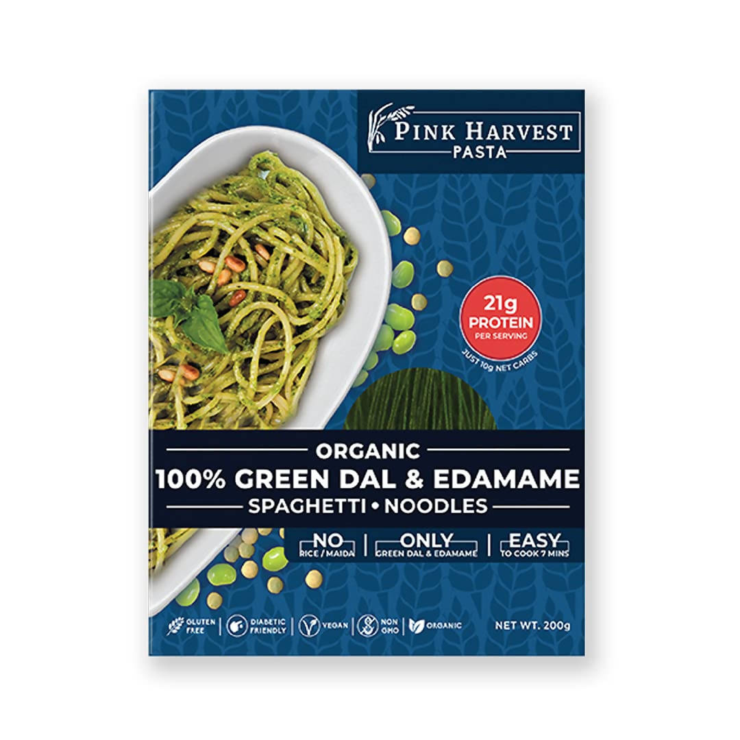 Pink Harvest Organic 100% Green Dal & Edamame Spaghetti Noodles - Grab2buy
