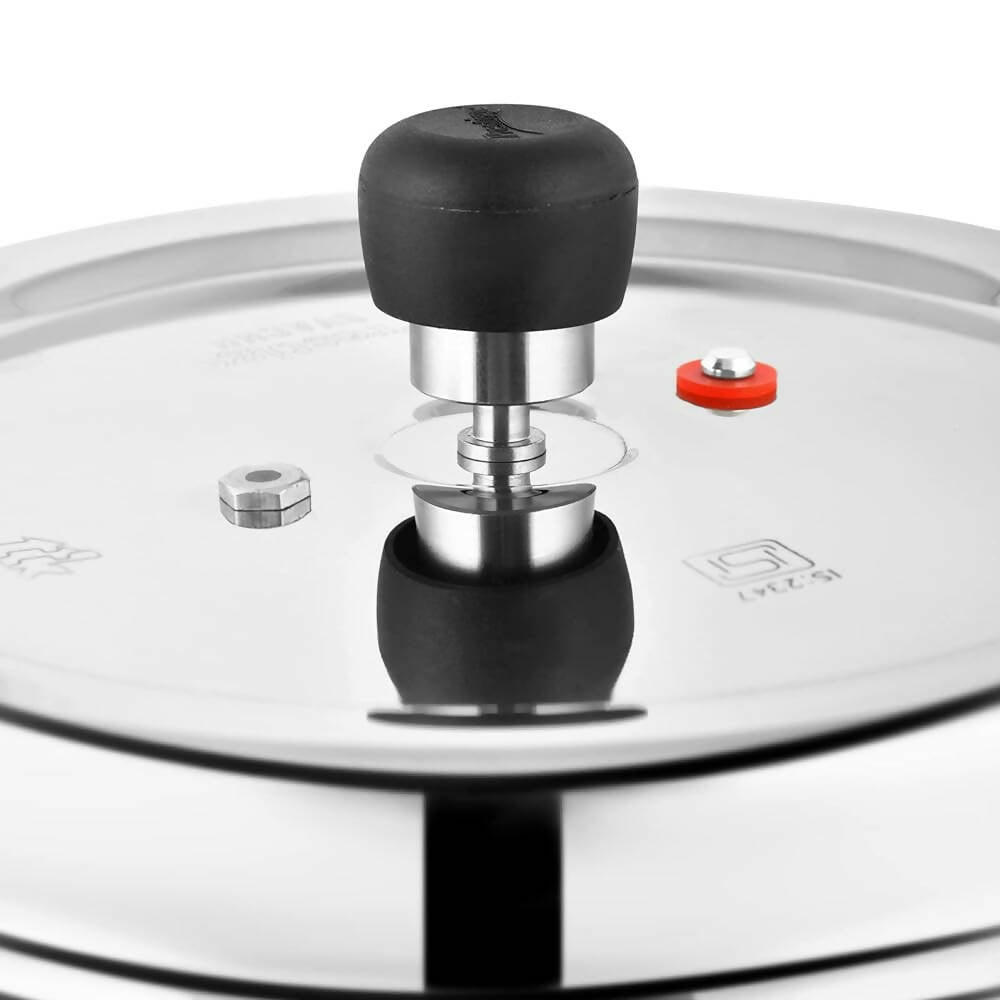 Prestige 6.5 Litres Deluxe Alpha Svachh Induction Base Outer Lid Stainless Steel Pressure Cooker - Grab2buy