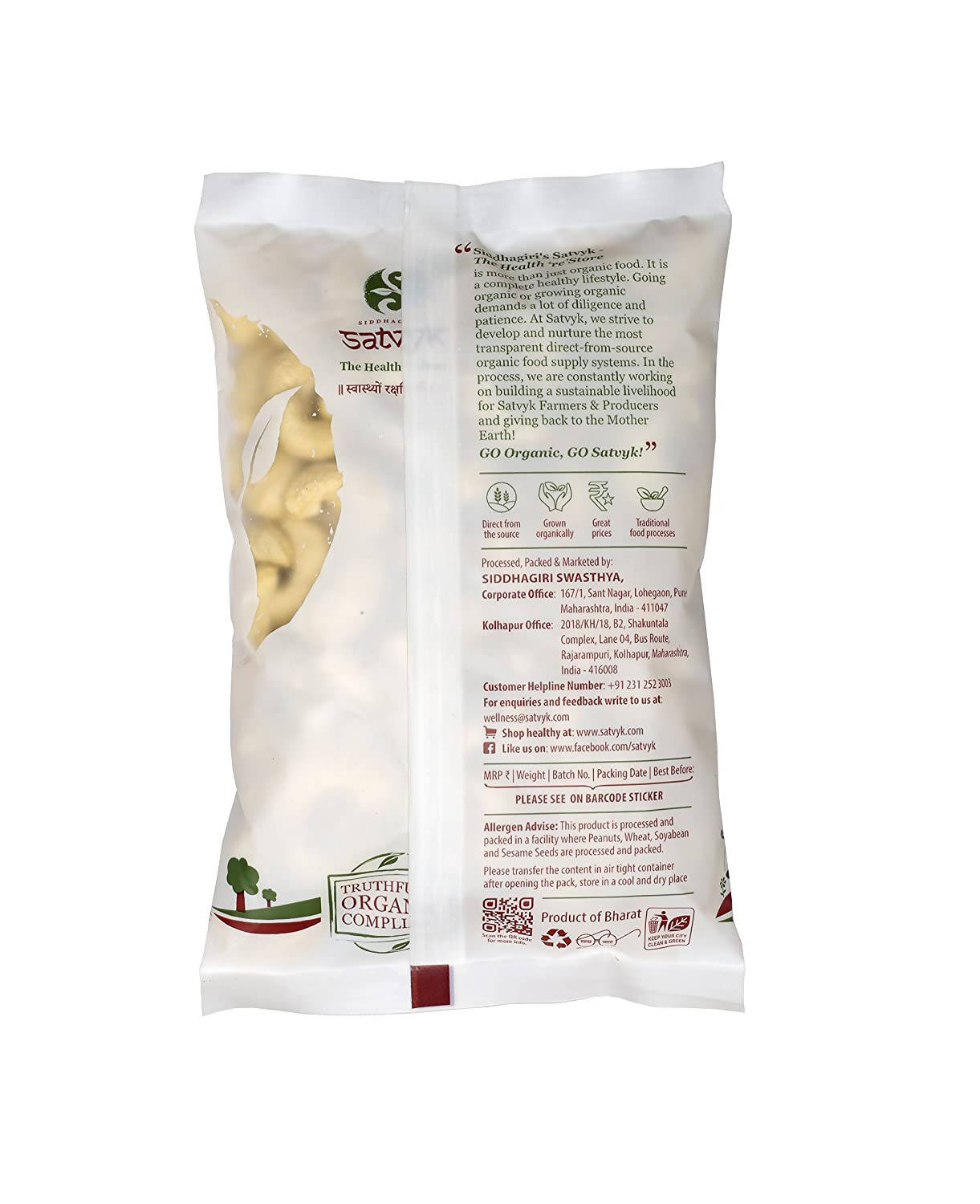 Siddhagiri's Satvyk Organic Premium Cashew 