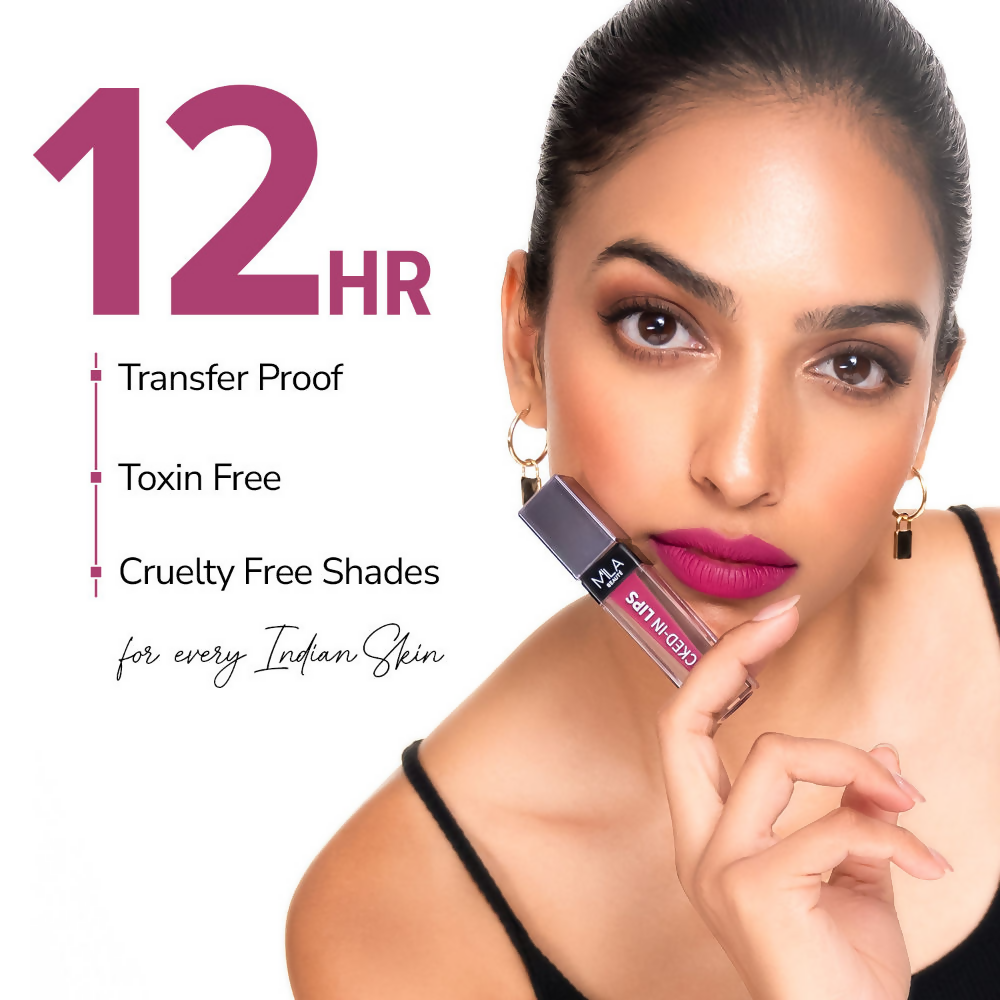 Mila Beaute 12 Hr Non-Transfer Locked-In Liquid Lipstick - Blackcurrant Cake 