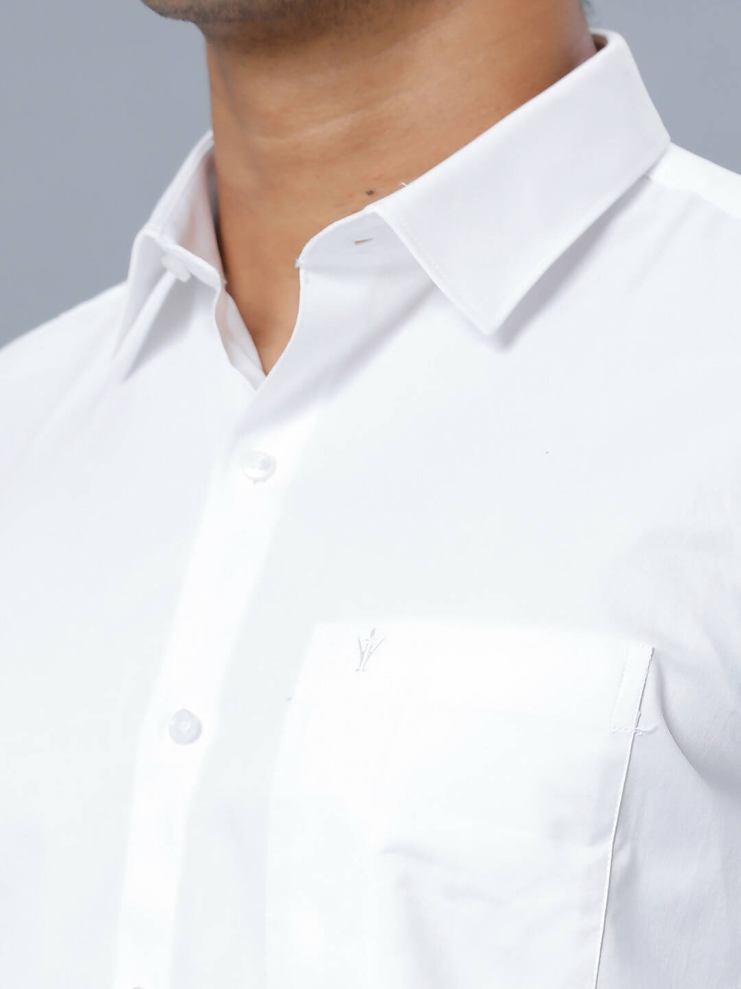 Ramraj Cotton Mens Half Sleeve Formal Poly Cotton White Shirt 