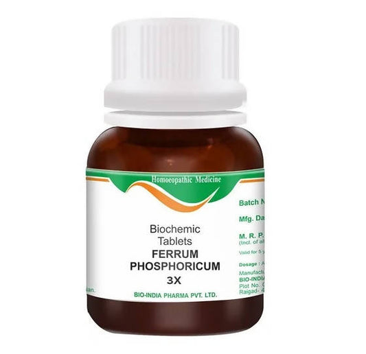 Bio India Homeopathy Ferrum Phosphoricum Biochemic Tablets – Homeopathic Inflammation & Immunity Tissue Salt 