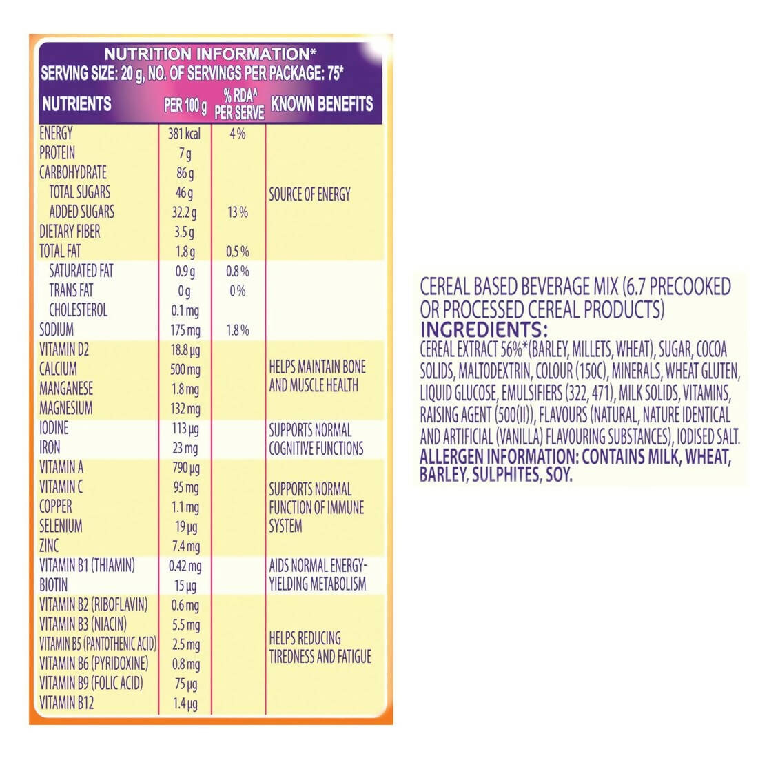 Cadbury Bournvita Chocolate Nutrition Drink - Grab2buy