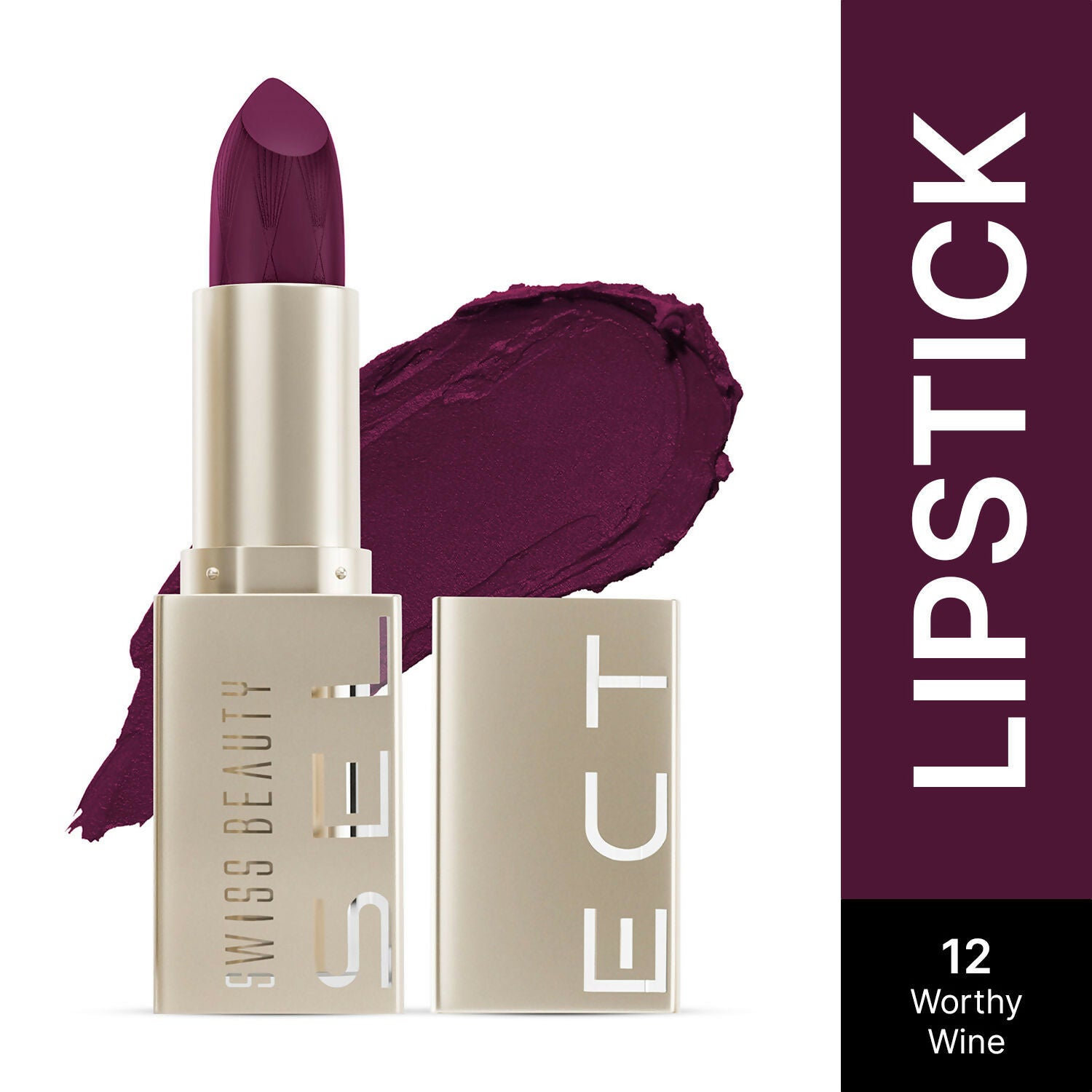 Swiss Beauty Select Creme Touch Hydrating Lipstick - 12 Worthy Wine 
