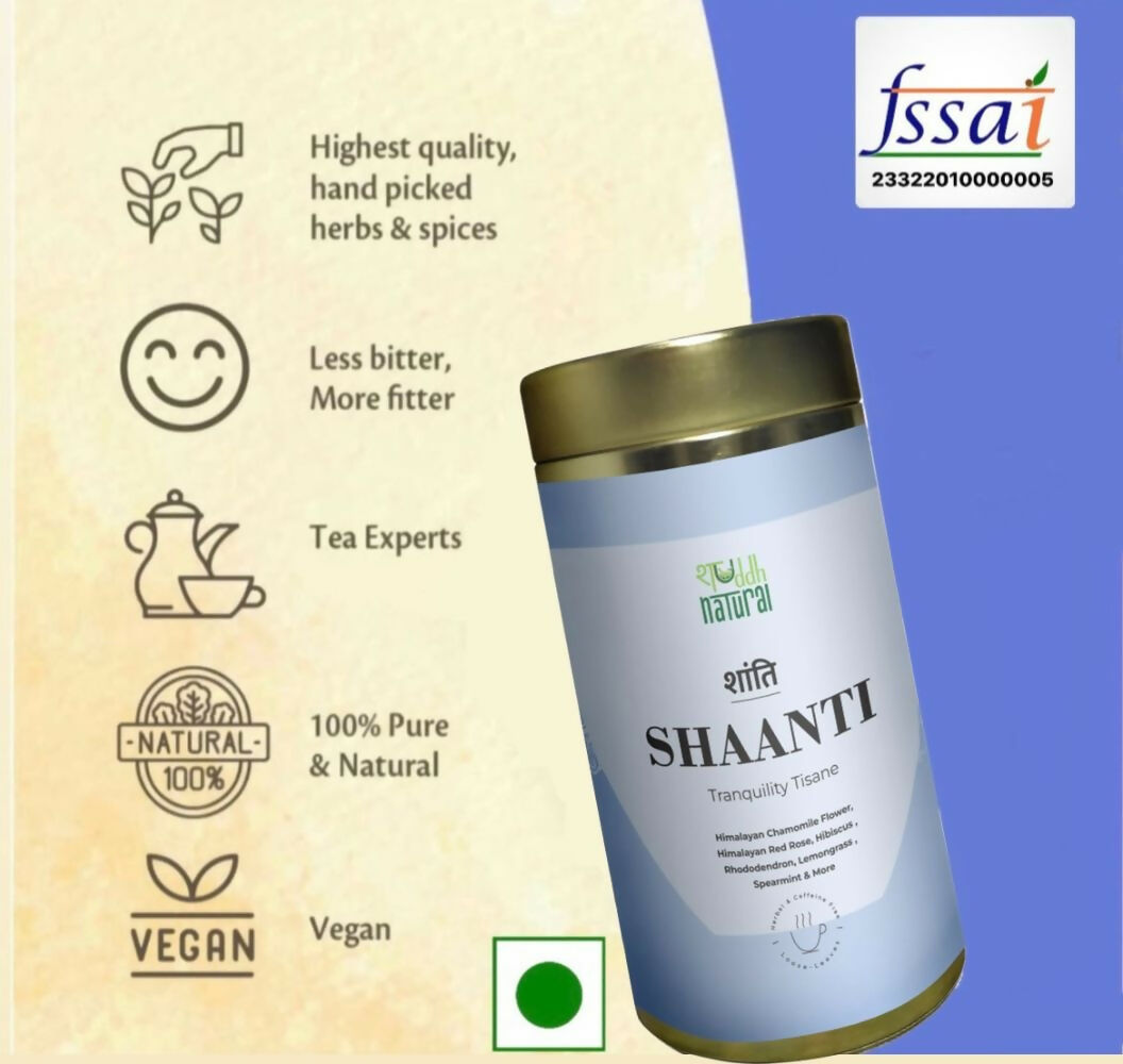 Shuddh Natural Calming Stress Relief Inside-Out Detox Shaanti Floral Tisane 