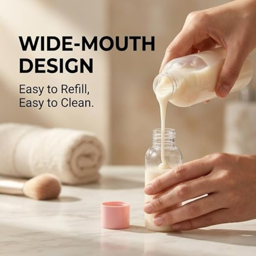 Temperia Travel Bottles for Toiletries - Refillable Empty Mini Containers with Pouch  Grab2Buy Temperia Grab2Buy
