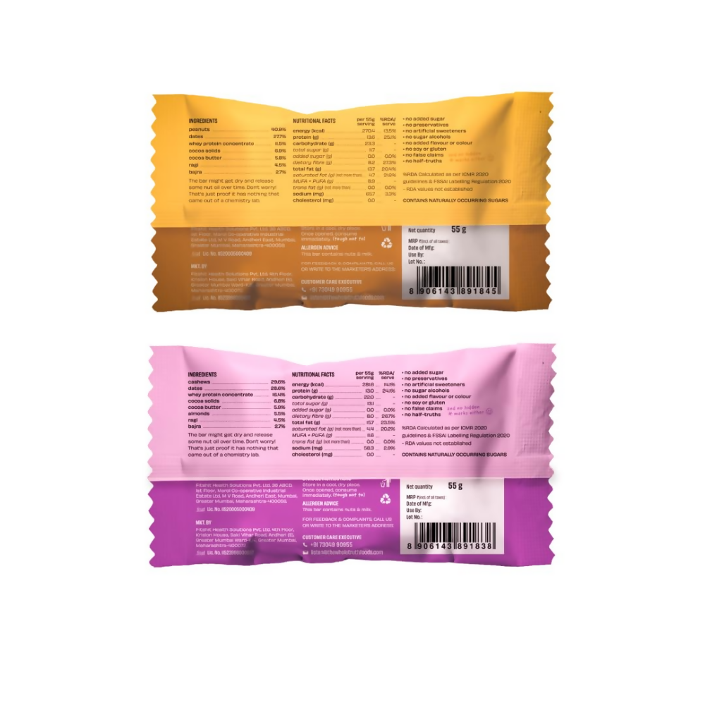 The Whole Truth Protein Bars - Assorted Millet Protein Bar  Grab2Buy The Whole Truth Grab2Buy