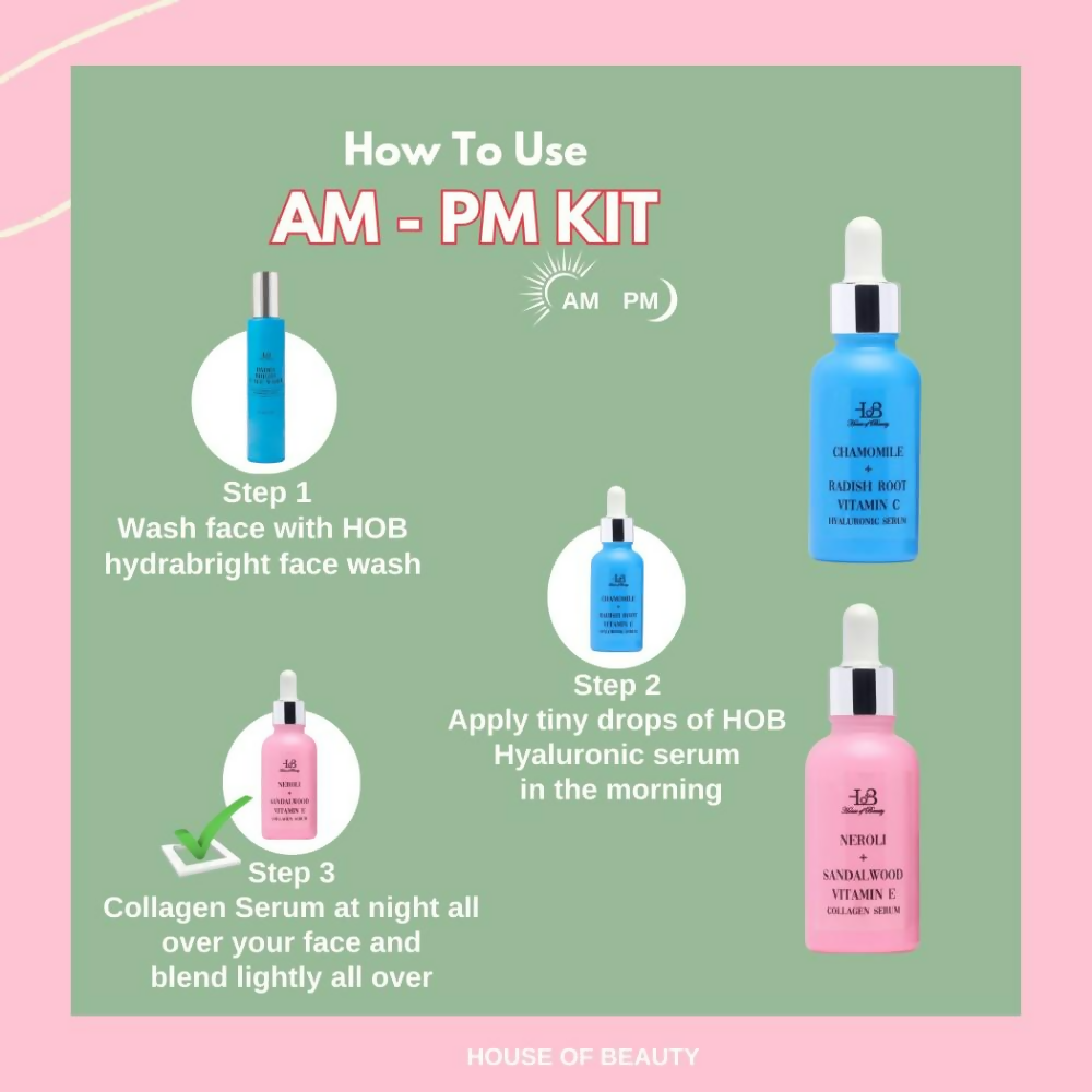 House of Beauty Am + Pm Pack - Collagen + Hyaluronic Serum 