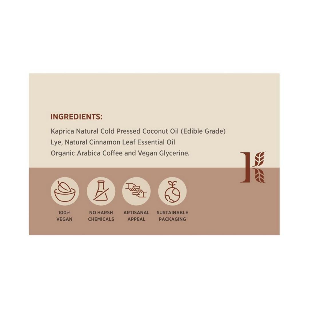 Kaprica Natural Handcrafted Cold Pressed Coconut Oil Soap With Coffee & Cinnamon  Grab2Buy Kaprica Natural Grab2Buy