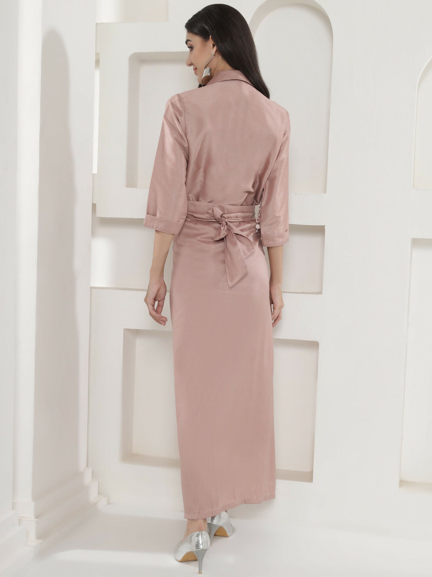Joban Fashion Rose Gold Tie Knot Skirt Set