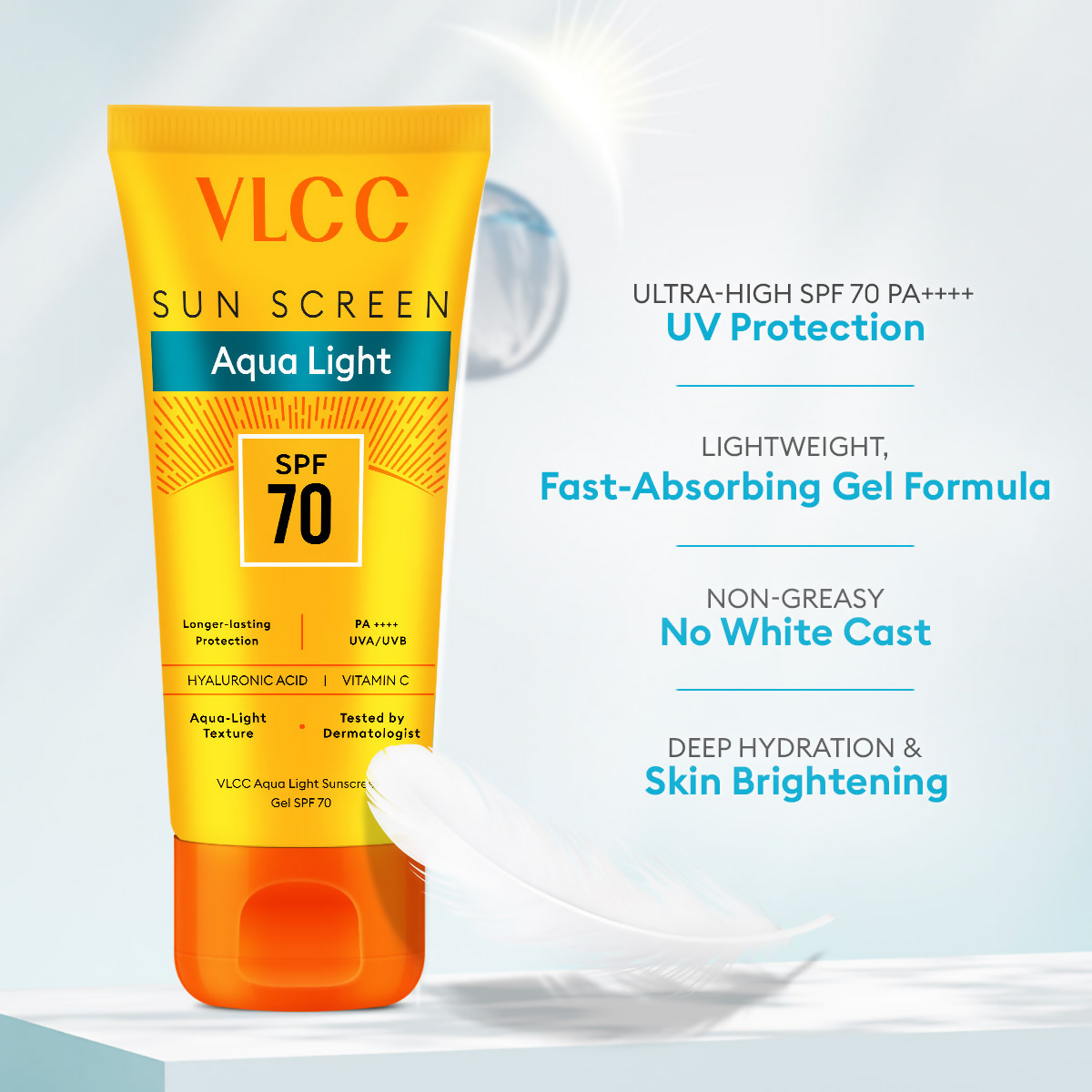 VLCC Aqua Light Sunscreen Gel SPF 70 PA++++  Grab2Buy VLCC Grab2Buy