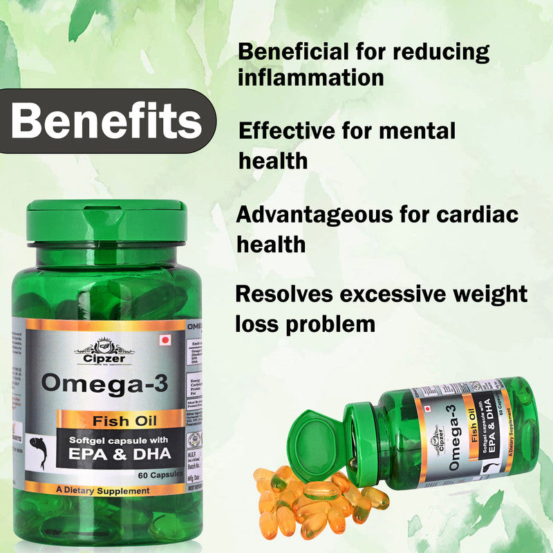 Cipzer Omega 3 Fish Oil Softgel Capsules - Grab2buy