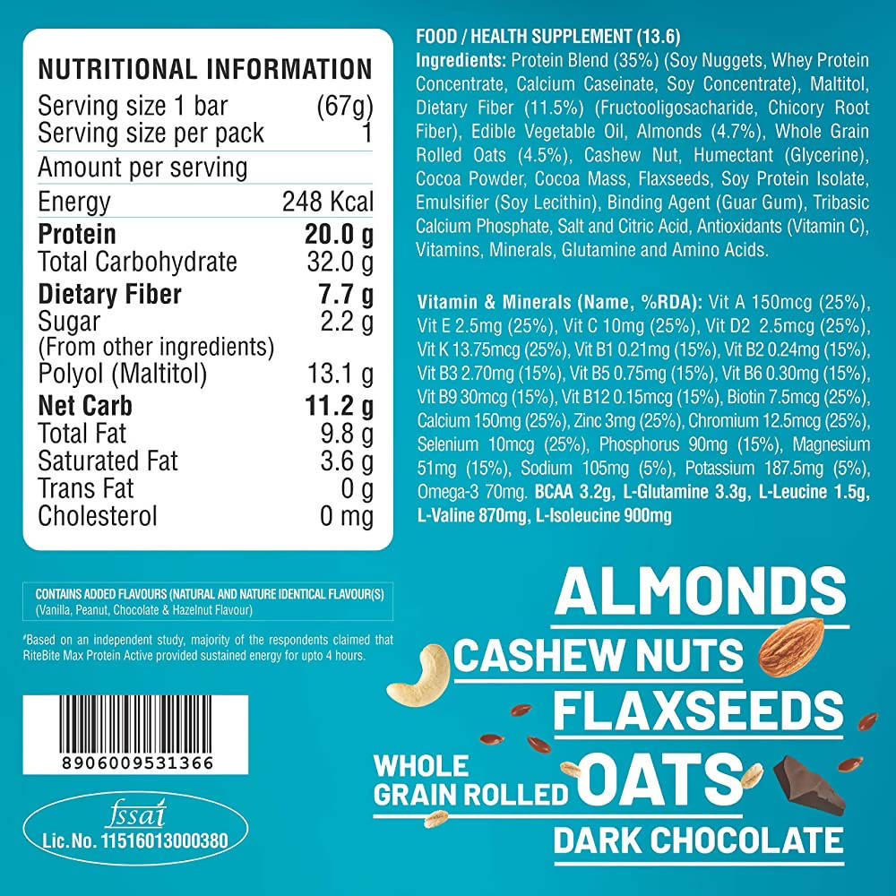 RiteBite Max Protein Active Choco Slim Bar - Grab2buy