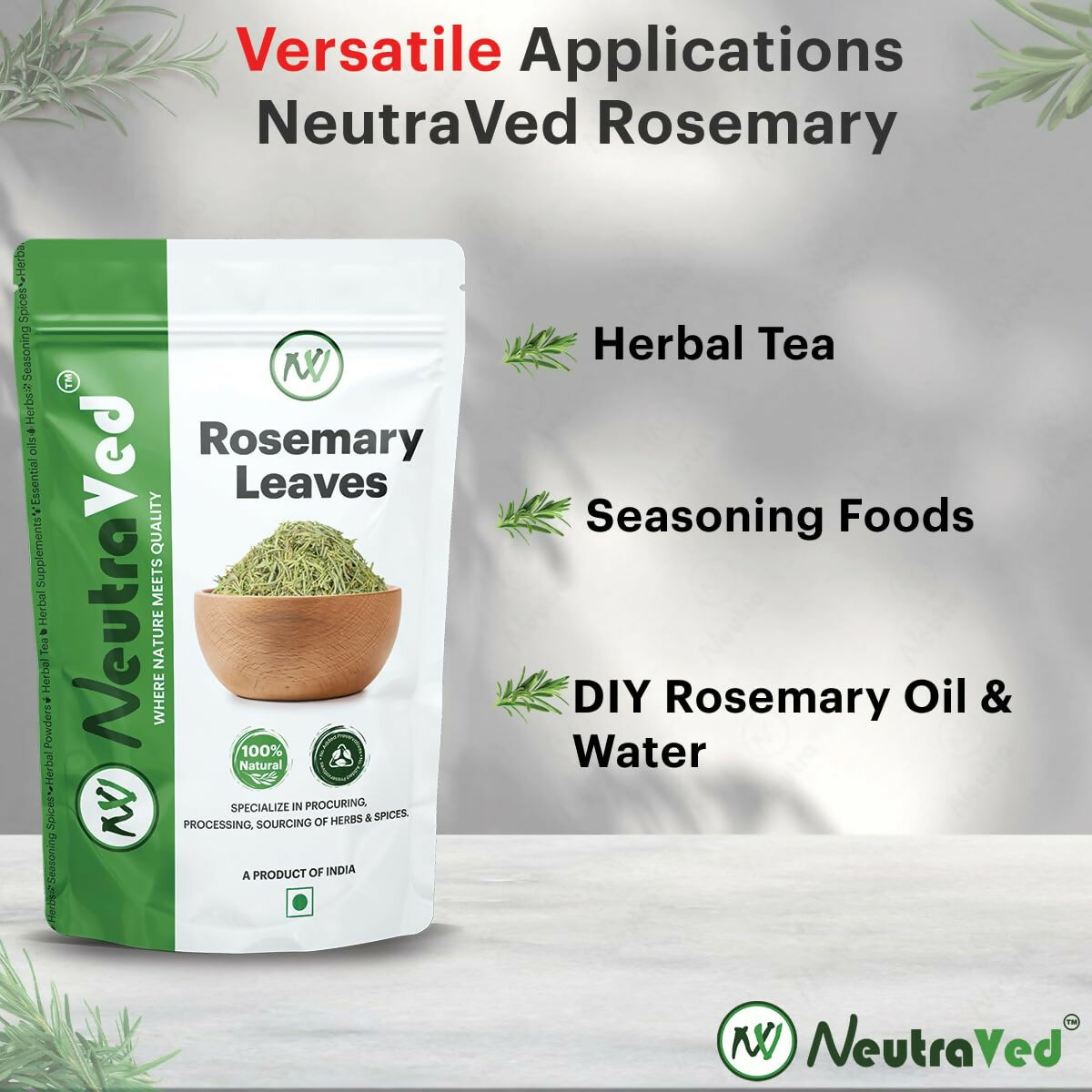 NeutraVed Rosemary Leaves For Hair Growth & Hair Fall Control 