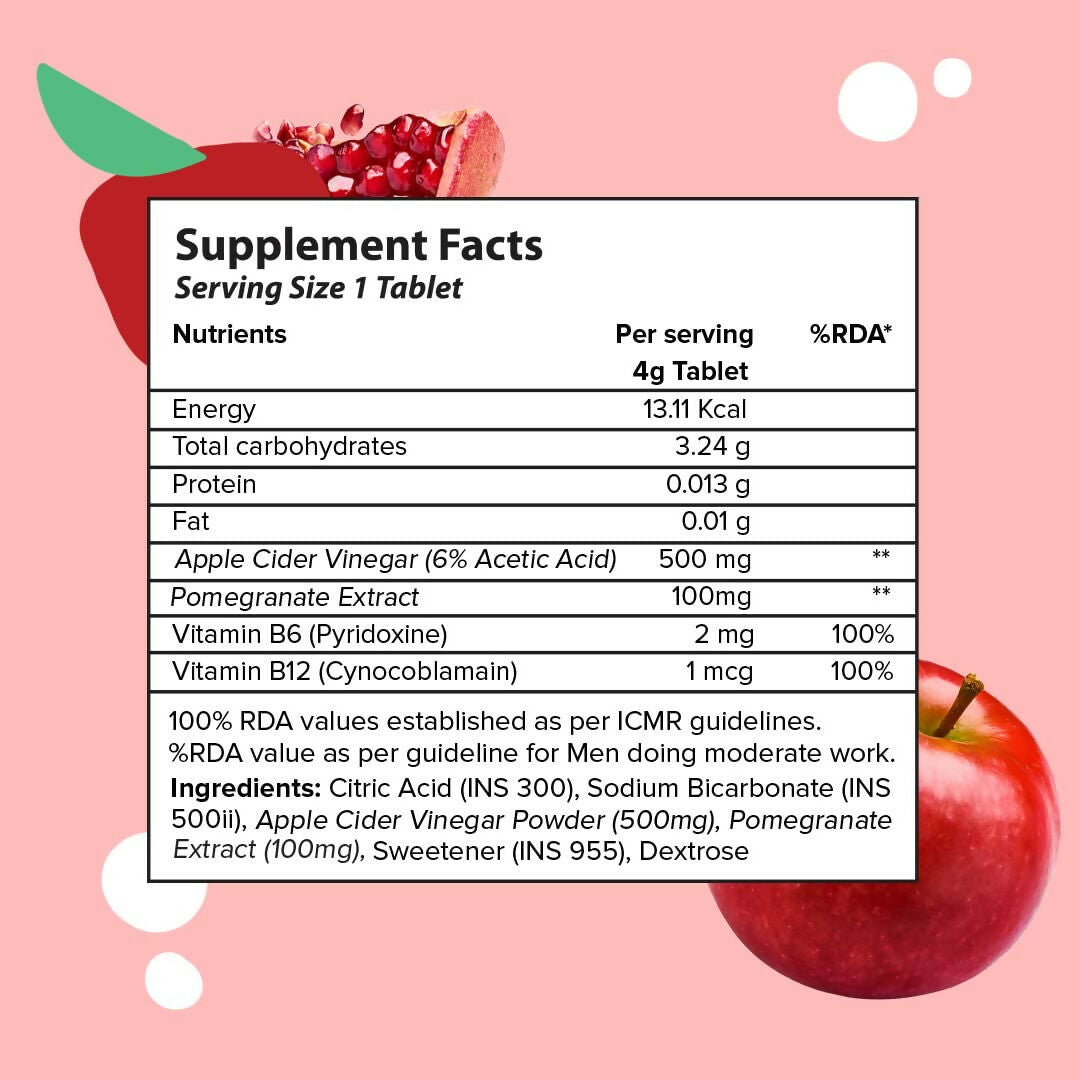 PLIX The Plant Fix Apple Cider Vinegar Effervescent Tablet with Mother - Multi Flavor 