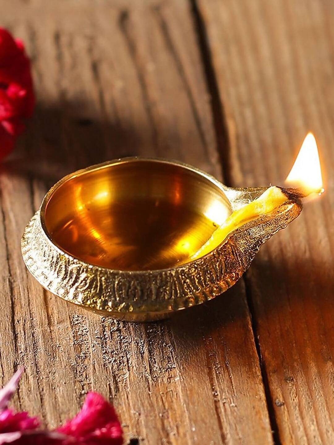 Tied Ribbons Set Of 4 Solid Brass Oil Lamp Diyas 