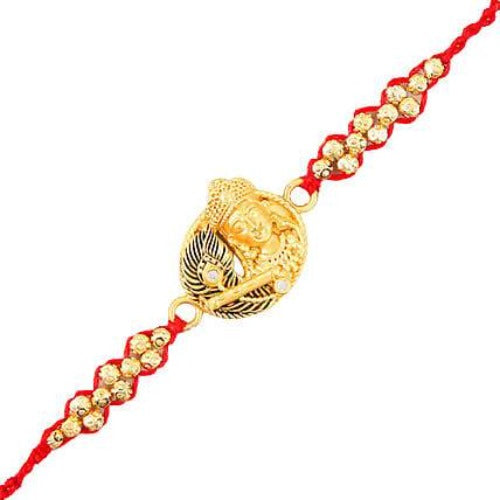 Krishna With Flute Rakhi and Cashew Jar