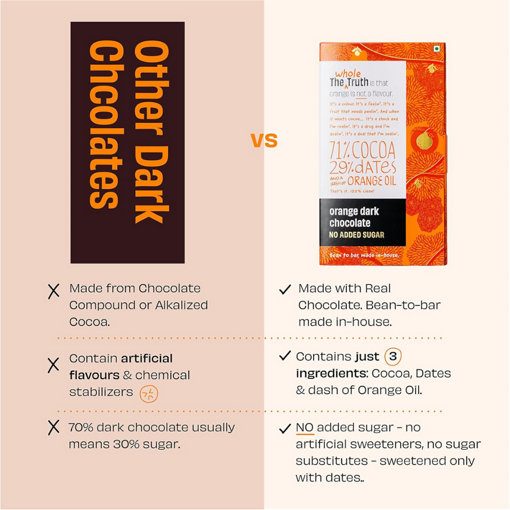 The Whole Truth Dark Chocolate - Orange  Grab2Buy The Whole Truth Grab2Buy