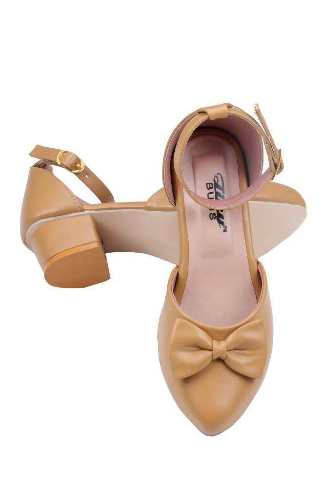 Tiny Bugs Girls Bow Embellished Ballerinas - Tan  Grab2Buy Tiny Bugs Grab2Buy