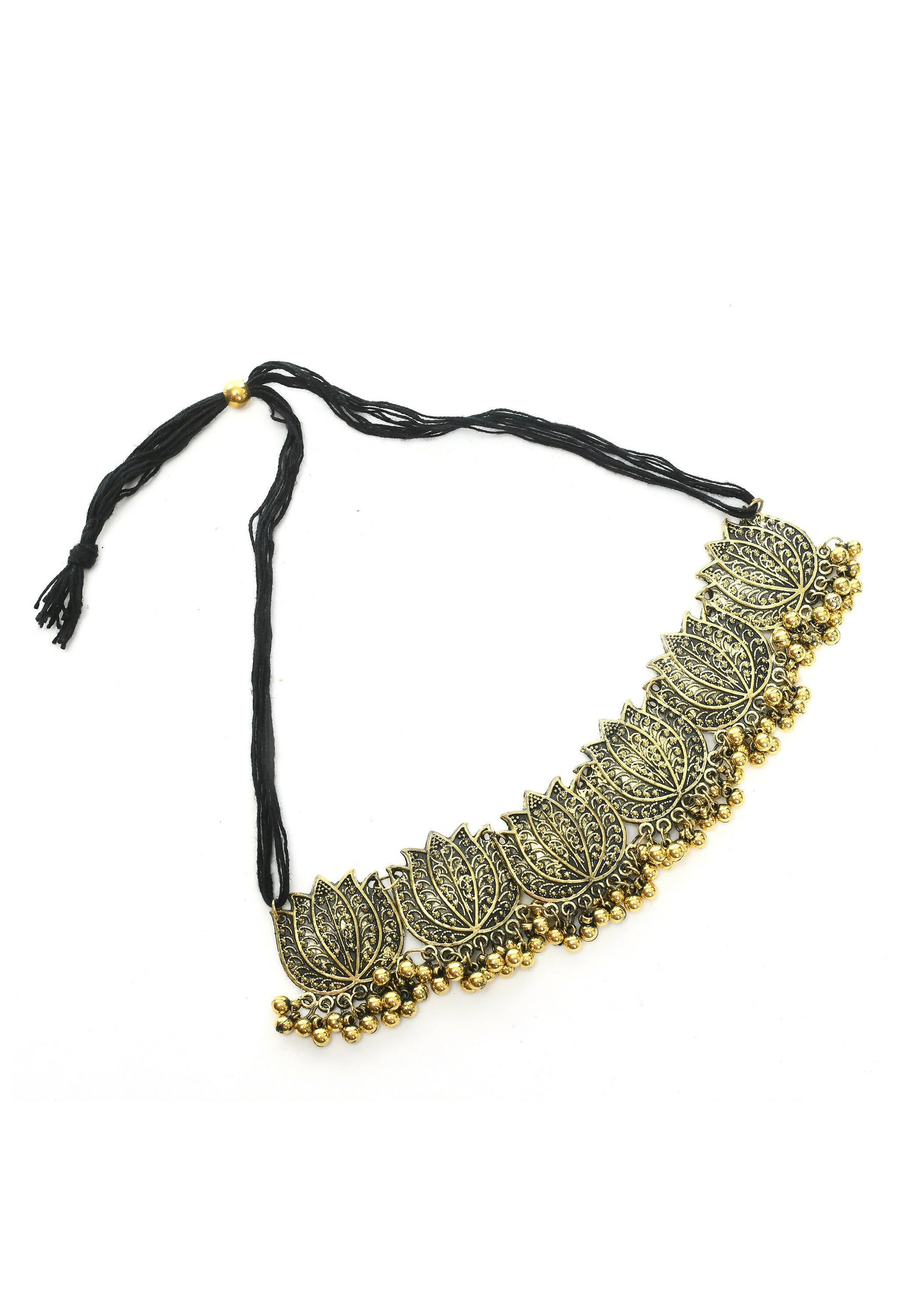 Mominos Fashion Johar Kamal Gold-Plated Brass Finish Lotus Design Choker For Women - Grab2buy