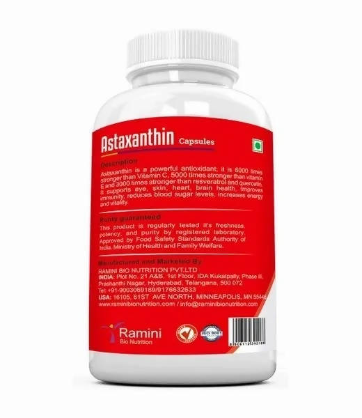 Ramini Bio Nutrition Astaxanthin 4mg Veg Capsules - Grab2buy
