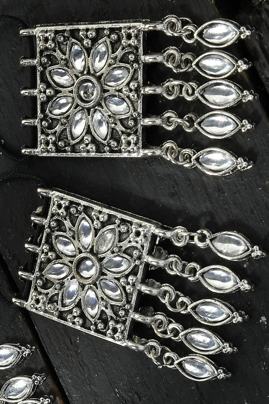 Mominos Fashion Johar Kamal Women Silver-Plated Brass Finish Mirror Work Choker - Grab2buy