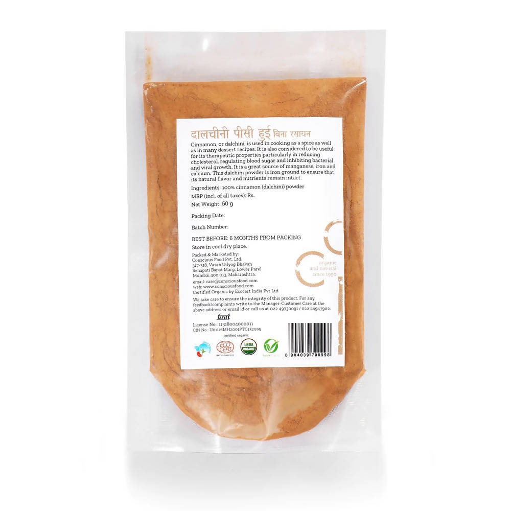 Conscious Food Organic Cinnamon Powder (Dal Chini) 