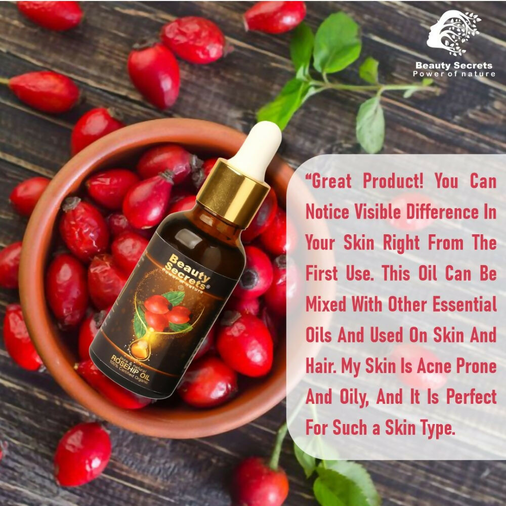 Beauty Secrets Certified Organic Rosehip Oil for Face and Body  Grab2Buy Beauty Secrets Grab2Buy