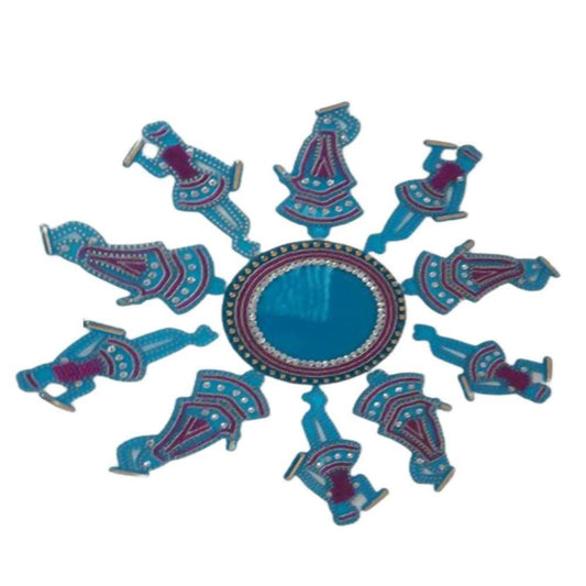 Kundan HandiKrafts Acrylic Sky Blue Colour Jumbo Rangoli - Grab2buy