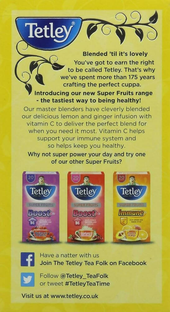 Tetley Fruit Infusions With Lemon And Ginger Tea Bags  Grab2Buy Tetley Grab2Buy