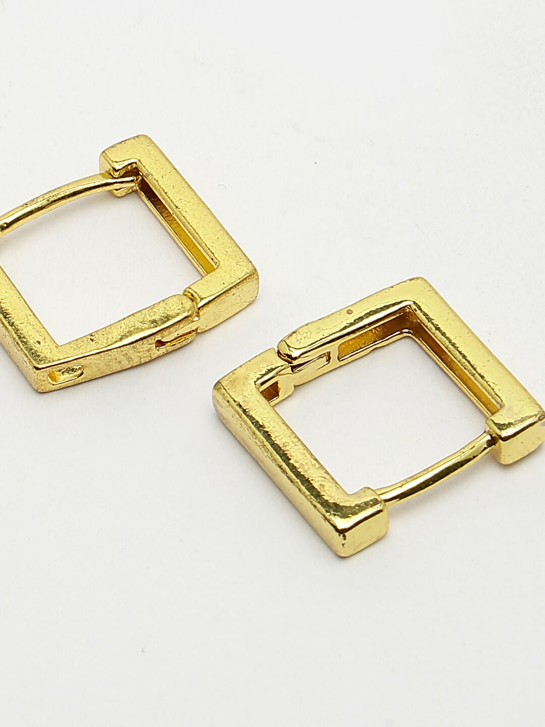NVR Men's Gold-Polished Geometric Shape Stainless Steel Hoop Earrings - Swadesiicart