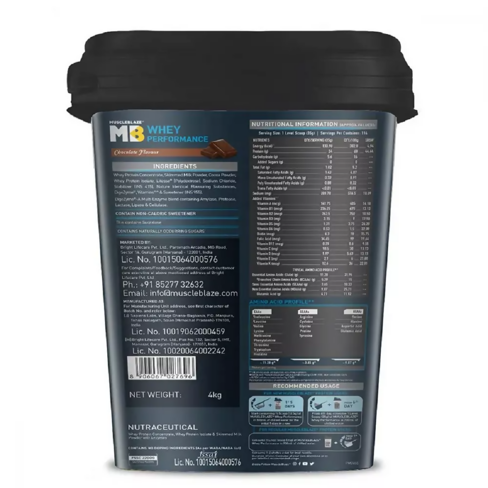 MuscleBlaze Whey Performance Protein Chocolate 