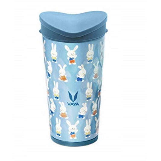 Vaya Drynk Stainless Steel Strawless Silicone Bunnies Print Spout Tumbler With Spill-Proof Pediasafe Lid - 350ml (Blue) | Grab2Buy