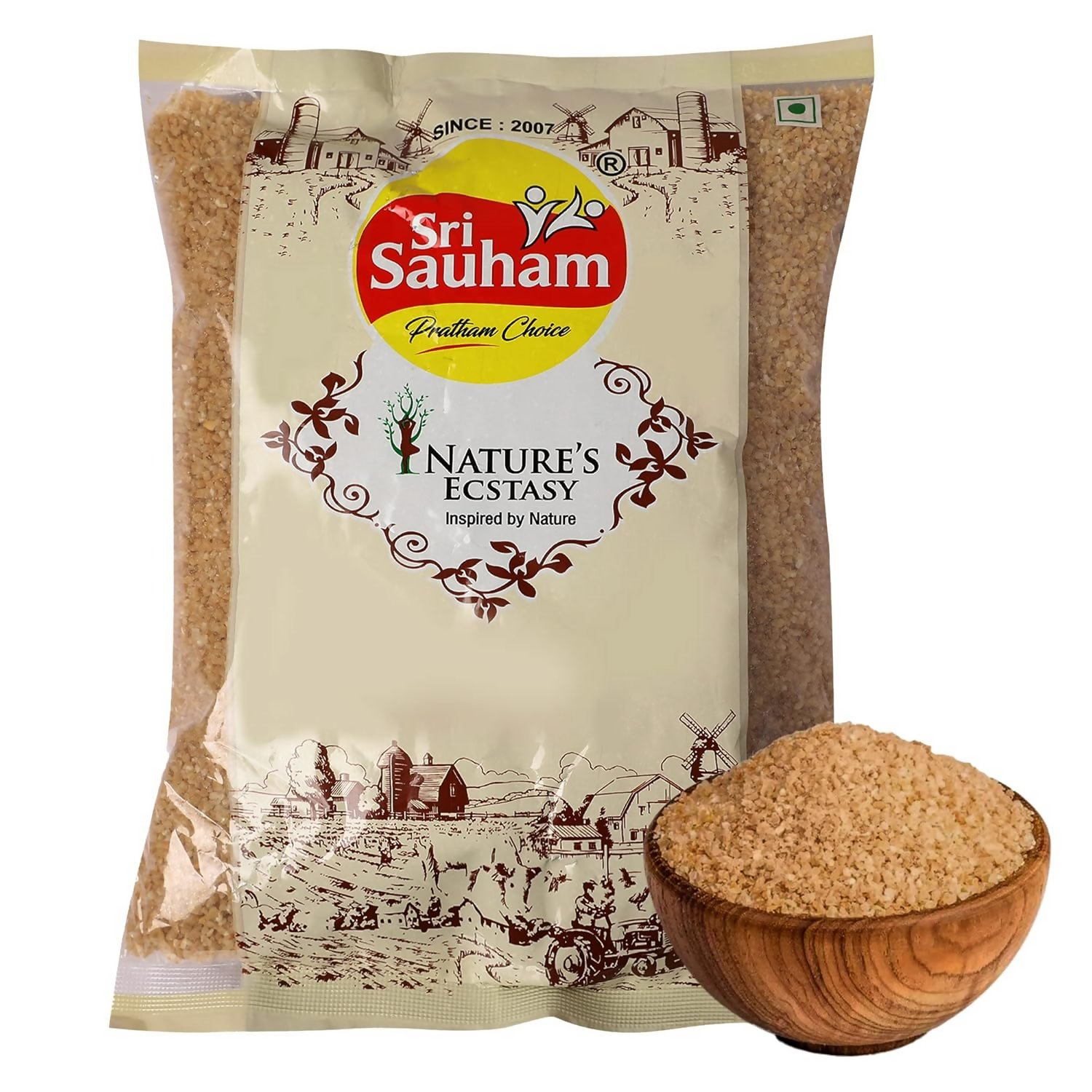 Sri Sauham Premium Roasted Dalia Godhuma Rava & Broken Wheat