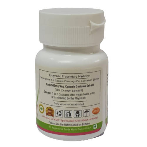 Deep Ayurveda Tulsi 500mg Veg Capsules - Grab2buy