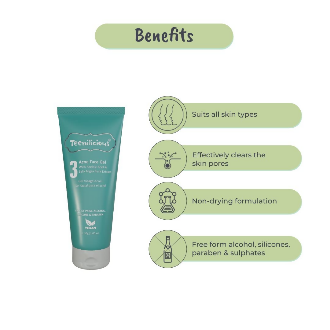 Teenilicious Anti-Acne Gel With 3% Azelaic Acid, Tea Tree Oil 
