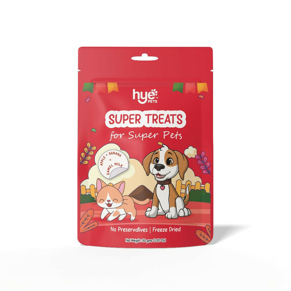 Hye Pets Super Treats For Super Pets – Freeze Dried Treats Made With Camel Milk, Apple & Banana 