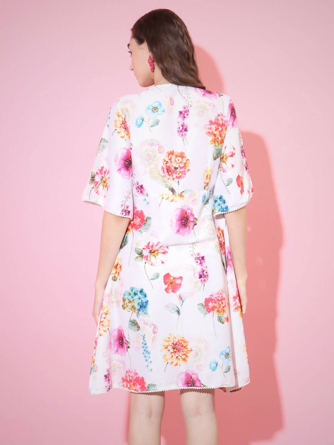 Myshka Women's Multi Floral Printed Empire Dress