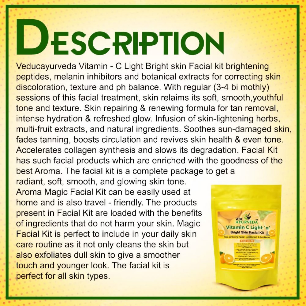 VedicAyurveda Vitamin C Light 'n' Bright Skin Facial kit  Grab2Buy VedicAyurveda Grab2Buy