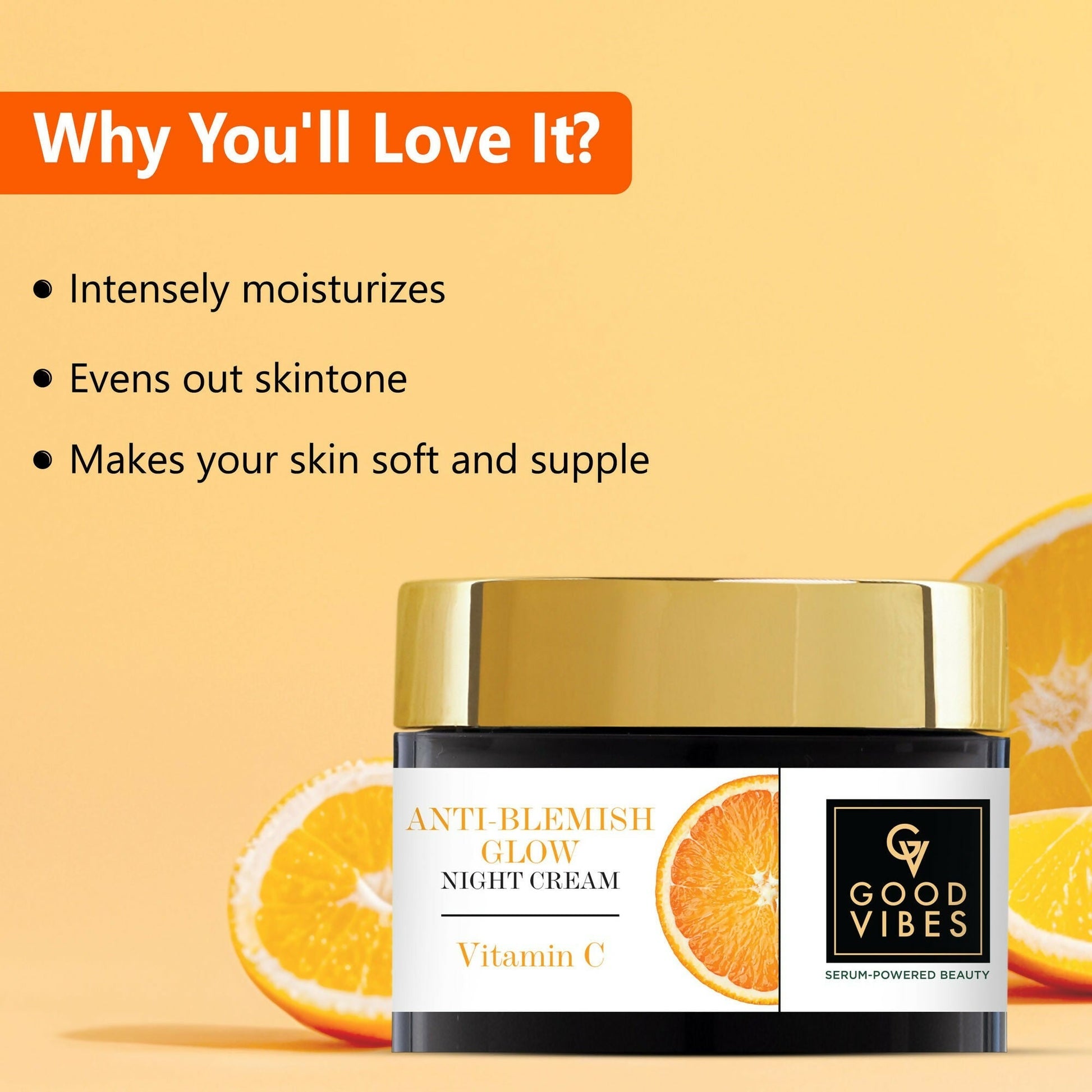 Good Vibes Anti-Blemish Vitamin C Glow Night Cream - Spotless, Brightening, Depigmentation, Reduces dark spot 