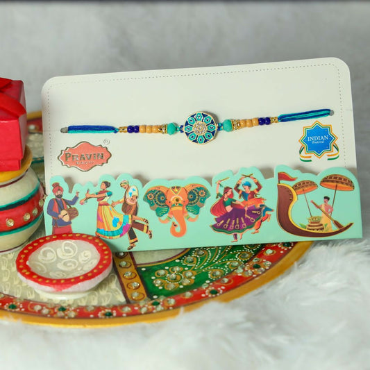 Indianvibez Designer Meenakari Work With Stone Rakhi 