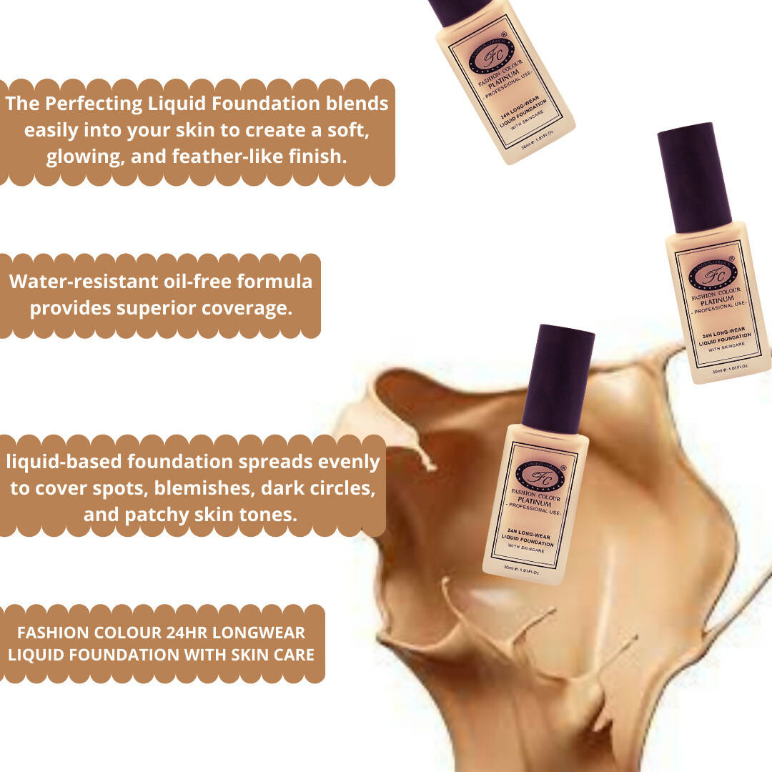 Fashion Colour 24HR Long Wear Liquid Foundation-Warm Nude (Medium Skin Tone)